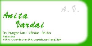 anita vardai business card