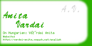 anita vardai business card